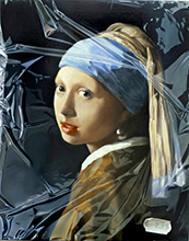 Girl with a pearl earring in plastic